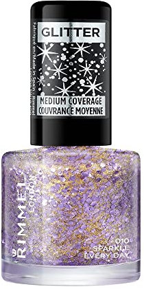 Rimmel London Glitter Nail Polish Top Coat, Sparkle Every Day, 8 ml