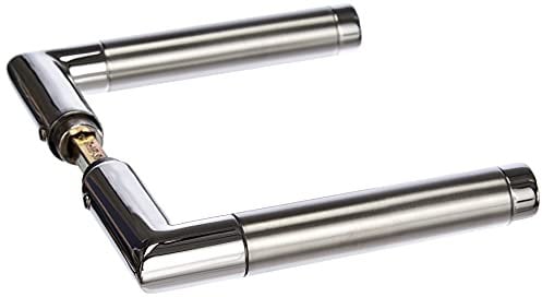 Alpertec 88020110 Edelstahl Türbeschlag PZ 2farbig Rosetten für Wohnungseingangstüren Türklinke Türdrücker Türgriffe für beidseitig Drücker