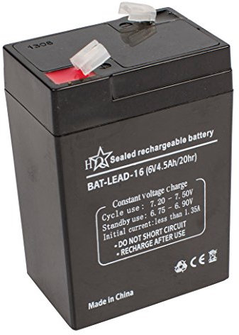 HQ BAT-LEAD-16 Batterie de l'onduleur Sealed Lead Acid (VRLA) 6 V - Batteries de l'onduleur (Sealed Lead Acid (VRLA), Noir, 4500 mAh, 6 V, 1 pièce(s), 47 mm)