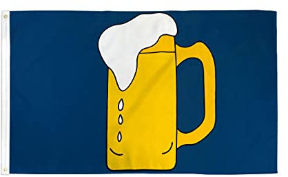 AZ FLAG - Flagge Gelbes Bier - 90x60 cm - Die Bar Ist Geöffnet Fahne 100% Polyester mit Messing-Ösen - 50g