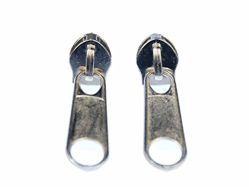 Miniblings Reißverschluss Zipper Ohrstecker Zip Upcycling 80s silber rund - Handmade Modeschmuck I Ohrringe Stecker Ohrschmuck