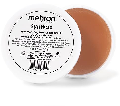 Mehron Make-up SynWax | Festes Modellierwachs für Special FX | Narbenwachs SFX-Make-up für falsche Narben, Wunden und Halloween-Effekte (42 g)