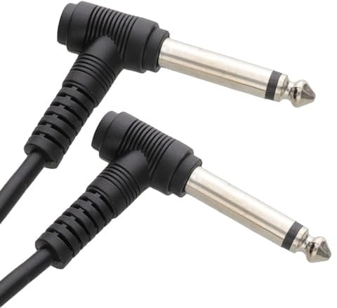 6,35 mm 90 Grad Rechts Abgewinkelt Klinkenstecker Audio Mono Gitarren Kabel 1 m [1 Meter/1m]