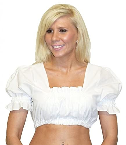 Dirndl Trachten Haus White Cotton Womens German Dirndl Crop Top Blouse 18 XL