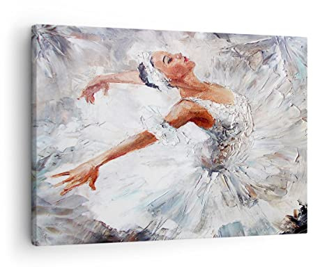 Bilder auf Leinwand Frau Tanz Ballett Körper Leinwandbild 70x50cm Wandbilder Dekoration Wohnzimmer Schlafzimmer Küche Deko Klein Wanddeko Bild Wand Kunstdruck Art Wall Decor Canvas AA70x50-3101