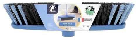 ÉLÉPHANT Maison - Balai d'Intérieur Premium - Fibres Lisses et Fleurées - Capture Poussière - Idéal Tous Types de Sols - Plastique Recyclé - Souple et Nerveux - Haute Qualité - Fabriqué en France