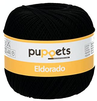 Puppets Filato per Uncinetto, 100% Cotone, 4251, Nero