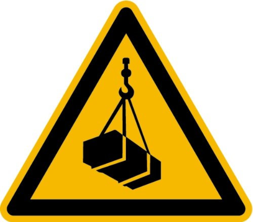 LEMAX® Warnschild, Warnung vor schwebender Last W015 DIN EN ISO 7010 Kunststoff gelb/schwarz, 200mm