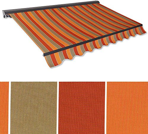 Jawoll Kassetten-Markise 3,0 x 2,5 m braun-Terracotta (Profilfarbe: Anthrazit) Sonnenschutz Alu Markise Schattenspender Sonnensegel Hülsenmarkise Gelenkarm-Markise
