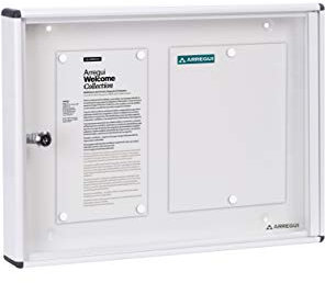 ARREGUI PAN-41 Vitirine d'annonces en Aluminium et méthacrylate pour 2 Feuilles DIN A4, Blanc