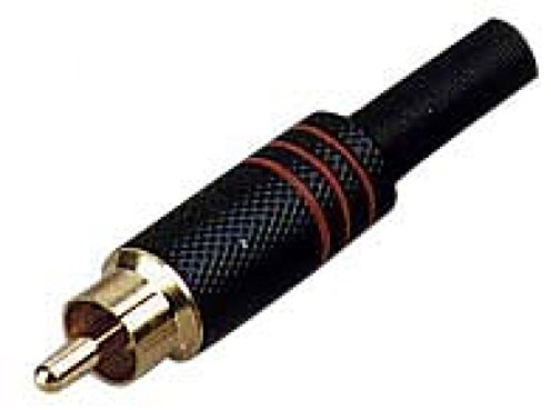 Stagg 0200-M-BK-REDH RCA Nickel plattierter Stecker schwarz