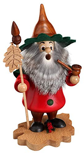 Drechselwerkstatt Uhlig Räuchermännchen Baumwichtel Eichenblatt - 18cm - Original Erzgebirge Räuchermann