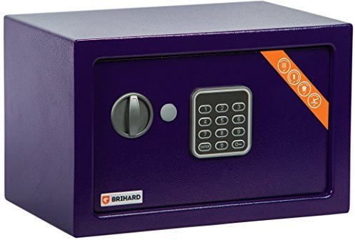 Brihard Home Tresor Safe mit Elektronischem Schloss, 20x31x20cm (HxWxD), Marine Blau