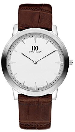 Danish Design Herren-Armbanduhr 40mm Armband Leder Braun Gehäuse Edelstahl Batterie Analog IQ12Q1154
