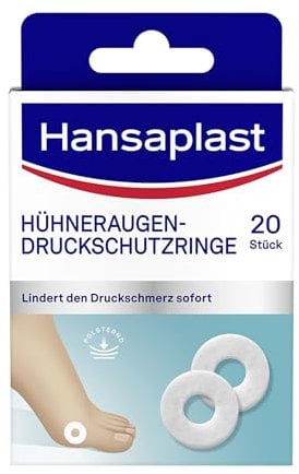 Hansaplast Hühneraugenringe (20 Stück), Hühneraugen Pflaster für sofortige Schmerzlinderung, hautfreundliches Fußpflaster schützt vor Druck durch Schuhe