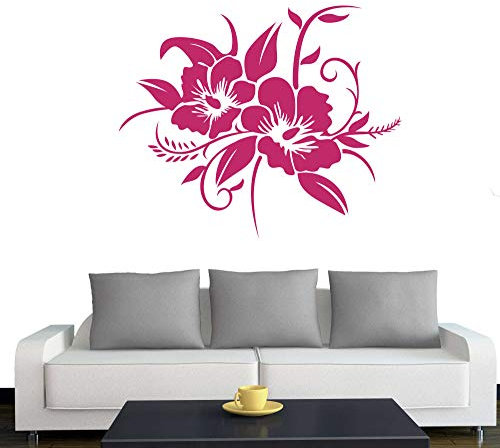 A690 Wandtattoo Hibiskusblüte 50cm x 41cm pink (erhältlich in 40 Farben und 4 Größen)