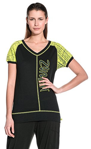 Zumba Fitness Damen Message In a Bubble T-Shirt Top, Sew Black, S