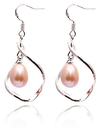 Sweet & Happy Girl's Store 5-6mm x 7-8mm wei?e Perle Tropfen Ohrringe Sterlingsilber-Haken
