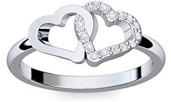 Verlobungsringe Herz Silber 925 Herzring Ring Herz Herzform+ LUXUSETUI & GRAVUR! Antragsring Valentinstagsgeschenk Geschenkidee Herz Ring Liebesbeweis romantische Freundin Geschenke FF206 SS925ZIFA54