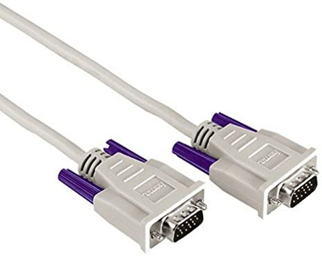 Hama VGA-Monitorkabel (15-polig, 2 Sub-D-15HD-Stecker), Grau weiß 5 m
