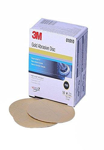 3M Hookit Gold 216U, 00916, Disque abrasif 76 mm, Grain P220, Lot de 50 disques, disques abrasifs pour l’Automobile