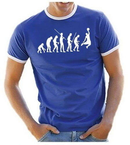 Basketball - Evolution ! T-Shirt Blau-Ringer Gr.XXL