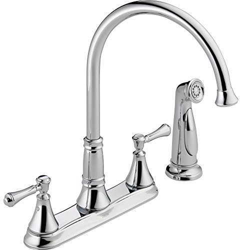 Delta Faucet 2497LF Cassidy, Zweigriff-Küchenarmatur mit Brause, chrome, BIG