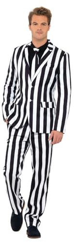 Smiffys mens Humbug Suit,Black & White,M - US Size 38-40