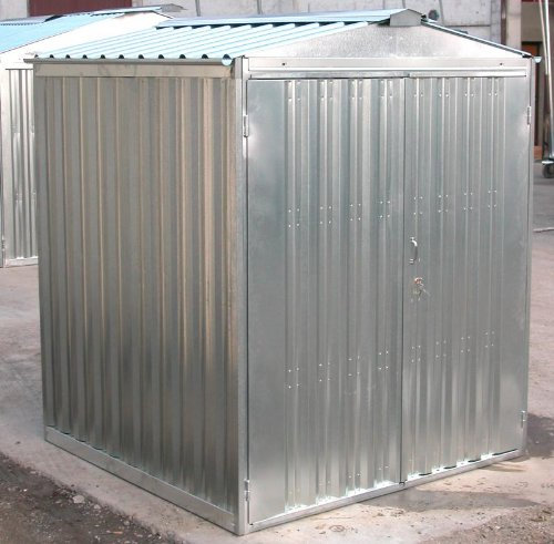 sapil Box casetta in lamiera zincata con Struttura in Acciaio zincato mt. 2,54x2,60x2,11 h con Porta a Due Ante MOD. SAPILBOX