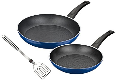 GSW 209335 Dreamline Induktion Pfannen-Set 3-Teilig - Inklusiv Scala Alleswender, Aluminium, Blau/Schwarz, 47.2 X 28.8 X 5.0 cm, 3 Einheiten