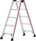 Hymer Stufenstehleiter 2x5 Stufen (Trittleiter beidseitig begehbar, eloxierte Holme, Stahl Scharniere) 402410