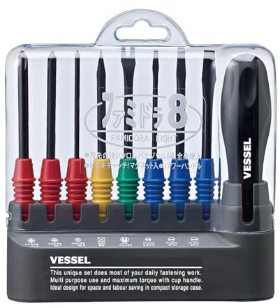 VESSELFAMIDORA 8 Screwdriver 8-Piece Set [No.TD-800] (Japan Import)