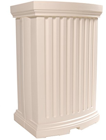 Mayne Madison Rain Catcher - White - 9.5in L x 22.5in W x 35in H - Includes 3ft overflow hose & 4ft garden hose (5847-W)