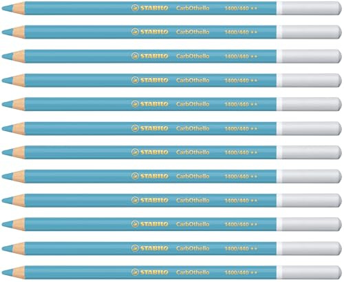 STABILO CarbOthello - Chalk-Pastel Pencil | Pack of 12 - Sky Blue