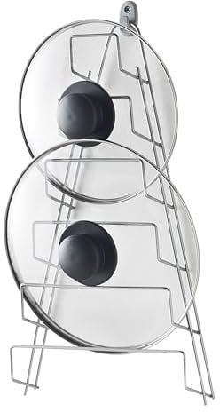Metaltex 77333 Colgador DE TAPADERAS 'Mango' 23x7x42cm, Metal, Gris Metalizado, CARTON