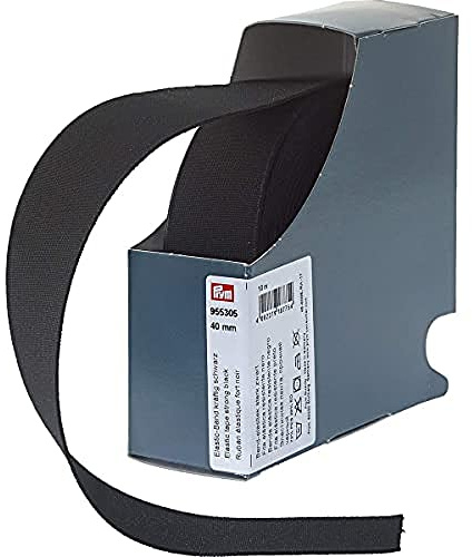Prym 955305 Elastic-Band kräftig 40 mm schwarz, 72 Prozent PES 28 Prozent ED