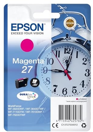 Epson 27 Magenta Wecker Hochleistungs-Original, DuraBrite Ultra-Tintenpatrone