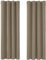 Deconovo Verdunkelungsvorhang Gardine Wohnzimmer Thermogardine Kälteschutz Ösen, 183x117cm(HöhexBreite), Taupe, 2er Set