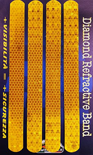 4R Quattroerre.it 5510 Rayas Adhesiva Reflectante para Maleta Moto, Amarillo, 4 Piezas, 20 x 240 mm