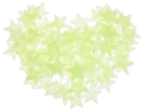 100PCS Home Wall Glow In The Dark Stars Stickers Decal Baby Kid's Nursery Room - DIY Wall Decal - Light Green - Plastic Luminous Wall Stickers Bedroom Decoration (One Orange peel device AS GIFT) by LianLe