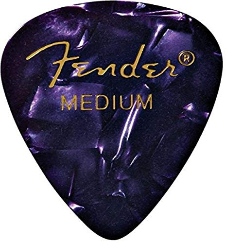 Fender Premium Celluloid Guitar Picks 351 Shape, Guitar Accessories, Purple Moto, Medium, 144-Pack