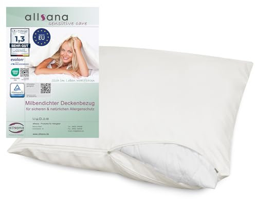 Allsana Allergiker Kissenbezug 70x90 cm | Allergie Bettwäsche | Anti Milben Encasing | Milbenschutz für Hausstauballergiker | allergendichter Zwischenbezug für das Kopfkissen | TÜV geprüft
