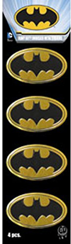 C&D Visionary DC Comics Logo Batman Set di 4 mini adesivi in metallo dorato, carta, multicolore, 2,5 cm x 3,8 cm