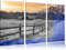 Pixxprint kleines Holzhaus in verschneiter Landschaft B&W, Leinwandbild 3 Teilig, Gesamtmaß: 120x80cm, Wandbild, Dekoration, fertig gespannt, Kein Poster