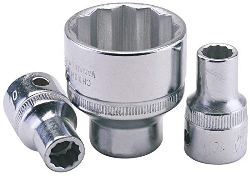 Draper 24608 Elora Bi-Hexagon Socket, 1/2 Square Drive, 15mm, Blue