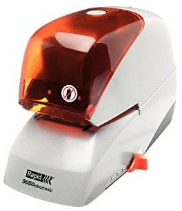 RAPID 20993214 - Grapadora eléctrica con tecnología Flat-Clinch modelo 5050E color plata/naranja