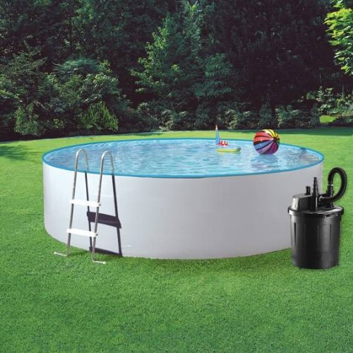 SPLASH Poolset Stahlwandbecken 360 x 90 cm Sandfilteranlage Leiter sofort startklar!