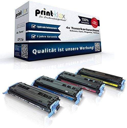 Print-Klex XXL Toner Set - (alle 4 Farben) kompatibel für HP Q6000a Q6001a Q6002a Q6003a HP Color Laserjet 1600 Color Laserjet 2600 Color Laserjet 2600N 2605 DN 2605 DTN CM1015 MFP CM1017 MFP