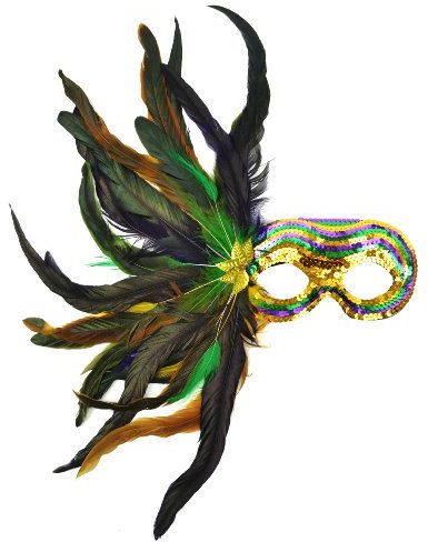 Mask It 48037 Mardi Gras Satin und Pailletten Maske
