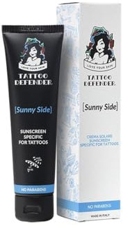 Tattoo Defender - Sunny Side 100 ml - SPF 30-50 - Crème solaire pour tatouages - Maintient l'éclat des tatouages - Donne un bronzage uniforme